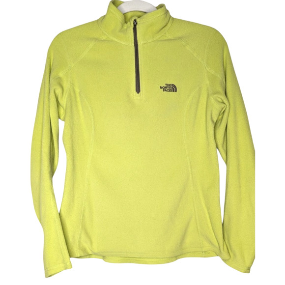 North Face Womens Yellow Polar Fleece 1/4 Zip Shirt Outdoor Gorpcore Small - Picture 1 of 6